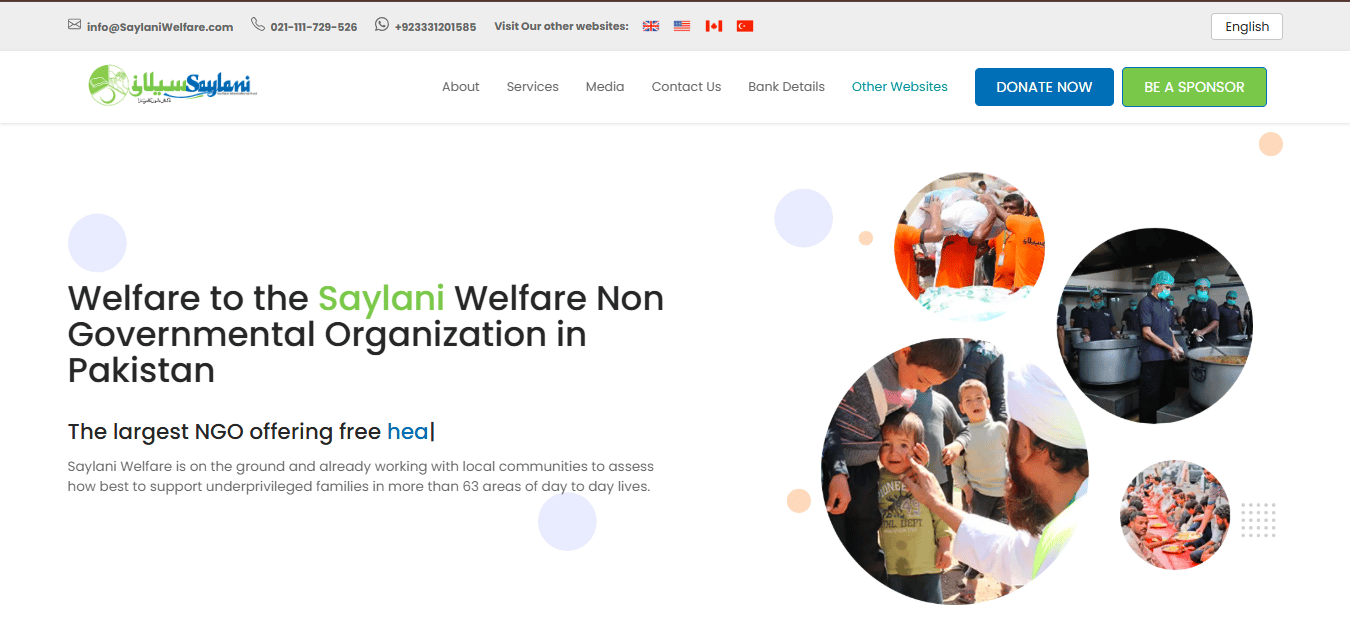 Saylani Welfare Website screenshot
